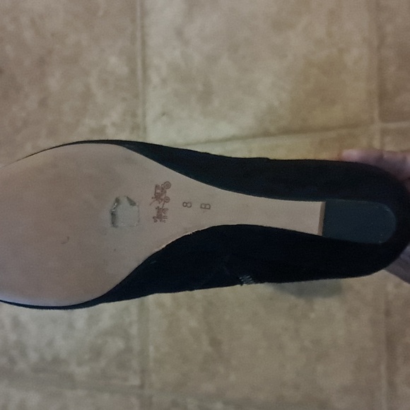 COACH Mystic Bootie Wedge Heel Black Suede Size 7.5B - Picture 4 of 9